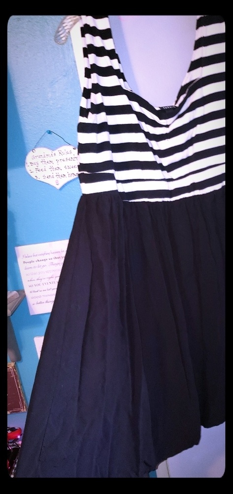 Black & white striped sun dress
